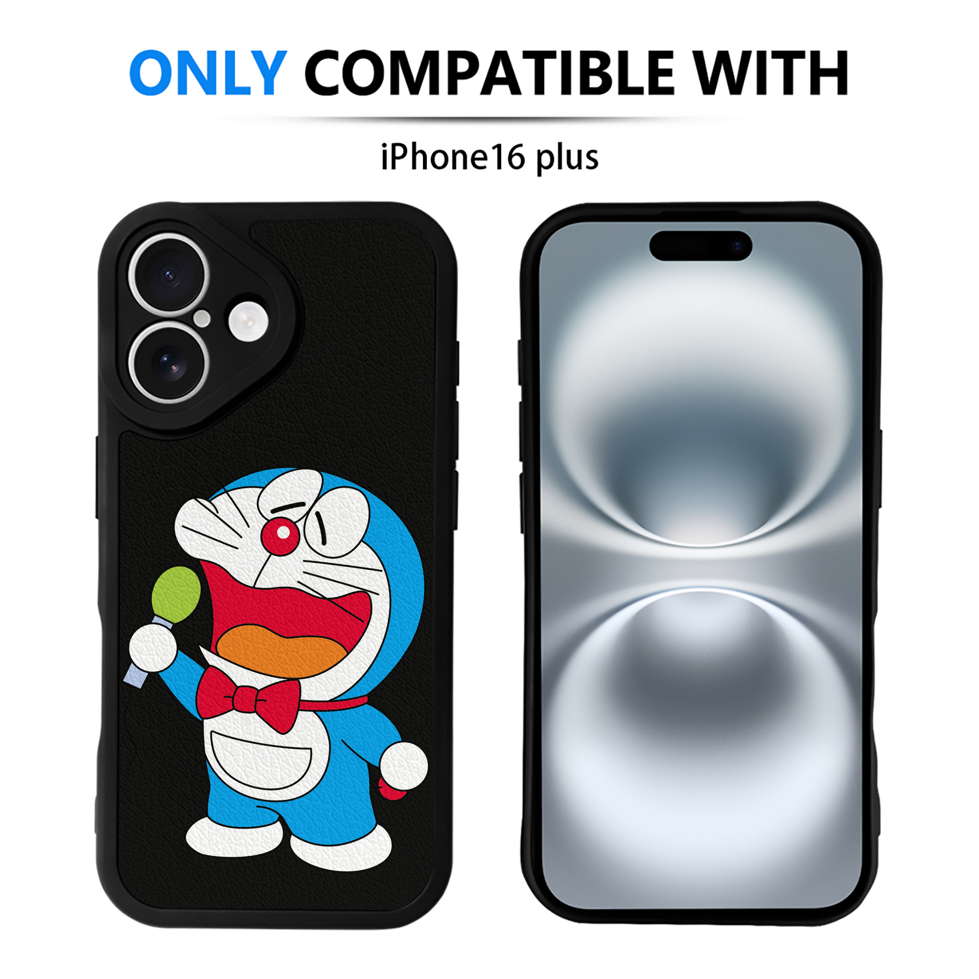 （画像用） ドラえもん Doraemon 【iPhone 16シリーズ対応】シリコンスマホケース（レザー調） 材質：シリコン
